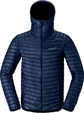 Norrøna Trollveggen Superlight Down850 Hood Jacket XL Indigo Night 800+ Down